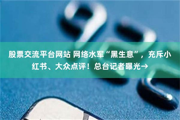 股票交流平台网站 网络水军“黑生意”，充斥小红书、大众点评！总台记者曝光→