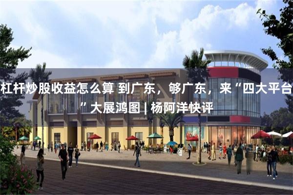 杠杆炒股收益怎么算 到广东，够广东，来“四大平台”大展鸿图 | 杨阿洋快评