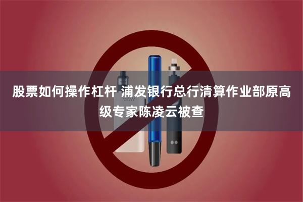 股票如何操作杠杆 浦发银行总行清算作业部原高级专家陈凌云被查