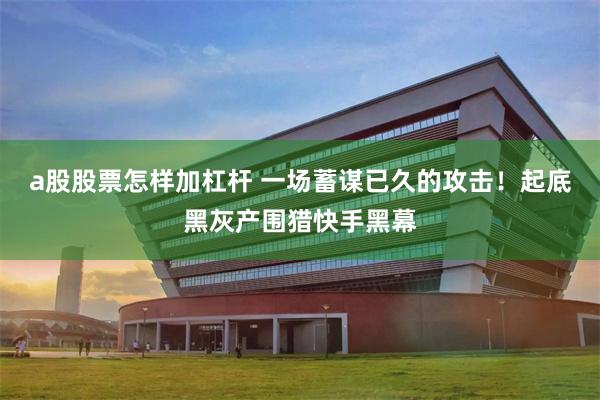 a股股票怎样加杠杆 一场蓄谋已久的攻击！起底黑灰产围猎快手黑幕