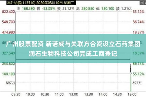 广州股票配资 新诺威与关联方合资设立石药集团润石生物科技公司完成工商登记