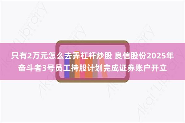 只有2万元怎么去弄杠杆炒股 良信股份2025年奋斗者3号员工持股计划完成证券账户开立