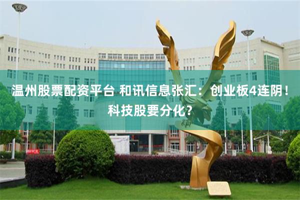 温州股票配资平台 和讯信息张汇：创业板4连阴！科技股要分化？