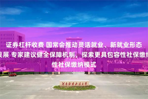 证券杠杆收费 国常会推动灵活就业、新就业形态健康发展 专家建议健全保障机制，探索更具包容性社保缴纳模式