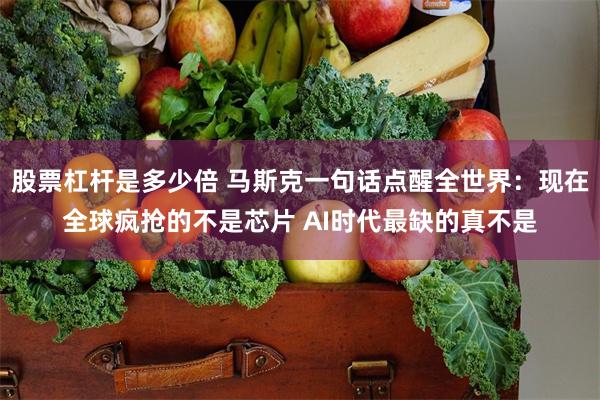 股票杠杆是多少倍 马斯克一句话点醒全世界：现在全球疯抢的不是芯片 AI时代最缺的真不是