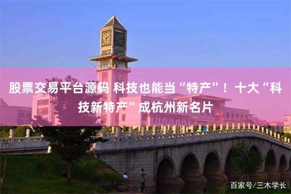 股票交易平台源码 科技也能当“特产”！十大“科技新特产”成杭州新名片