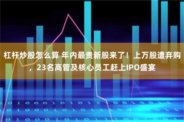 杠杆炒股怎么算 年内最贵新股来了！上万股遭弃购，23名高管及核心员工赶上IPO盛宴