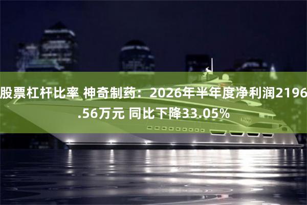 股票杠杆比率 神奇制药：2026年半年度净利润2196.56万元 同比下降33.05%