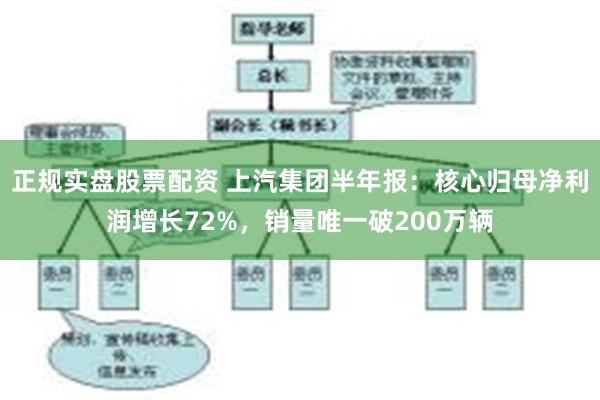 正规实盘股票配资 上汽集团半年报：核心归母净利润增长72%，销量唯一破200万辆