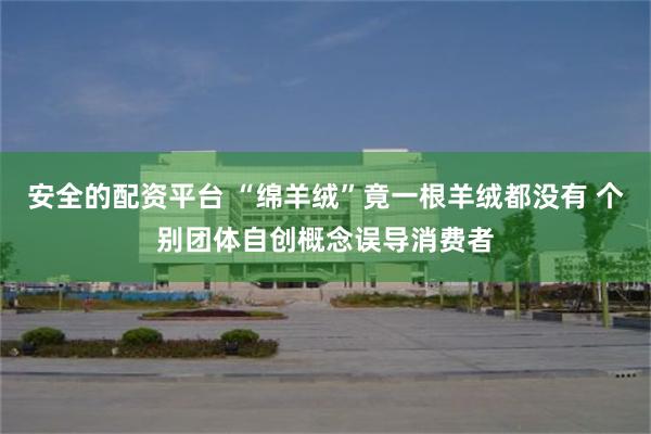 安全的配资平台 “绵羊绒”竟一根羊绒都没有 个别团体自创概念误导消费者