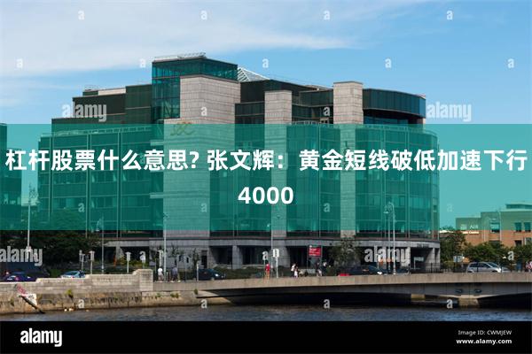 杠杆股票什么意思? 张文辉：黄金短线破低加速下行4000