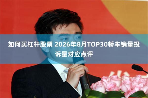 如何买杠杆股票 2026年8月TOP30轿车销量投诉量对应点评